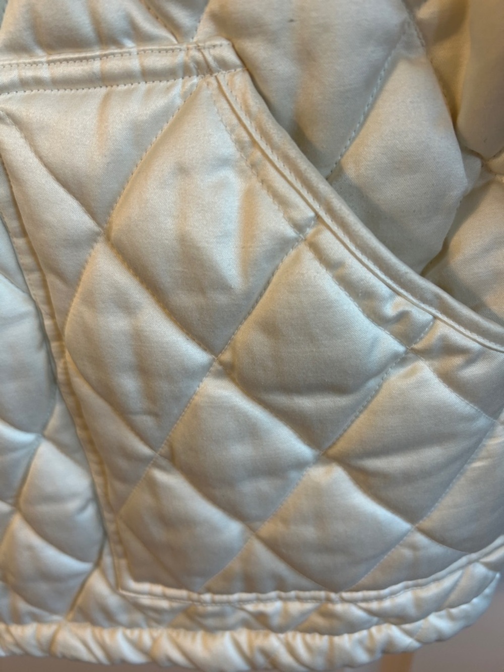 Lauren Ralph Lauren Cream Quilted Puffer Jacket with Corduroy Collar #052 - Picture 5 of 14